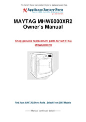 Maytag MHW6000XR2 Guide D'utilisation Et D'entretien