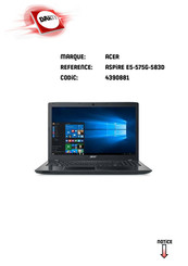 Acer ASPIRE E15 E5-575G-583D Manuel D'utilisation