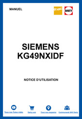 Siemens KG49NXIDF Manuel D'utilisation