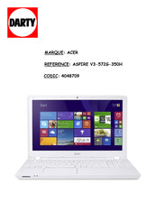 Acer ASPIRE V15 V3-572 Manuel D'utilisation