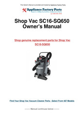 Shop-Vac SC16 Série Manuel D'utilisation