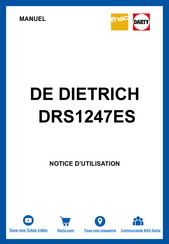 De Dietrich DRS1247ES Notice D'installation Et D'utilisation