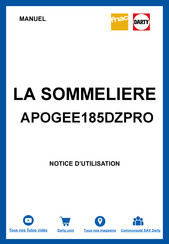 La Sommeliere APOGEE150 Manuel D'utilisation