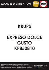 Krups Nescafe Dolce Gusto KP850810 Mode D'emploi