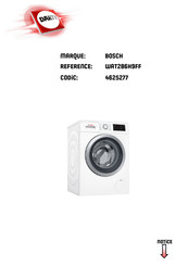 Bosch WAT286H9FF Notice D'utilisation Et D'installation