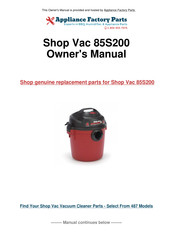 Shop-Vac 85S200 Manuel D'utilisation