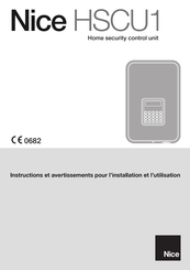 Nice HSCU1CFR Instructions Et Avertissements Pour L'installation Et L'utilisation