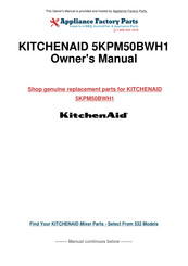 KitchenAid 5KPM50BWH1 Mode D'emploi