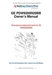 GE Profile PDW9200N20BB Manuel Du Propriétaire