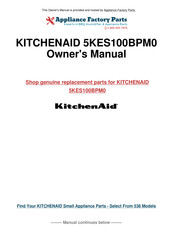 KitchenAid ARTISAN 5KES100BPM0 Espresso Machine Guide D'utilisation