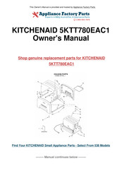 KitchenAid ARTISAN 5KTT780EAC1 Guide D'utilisation