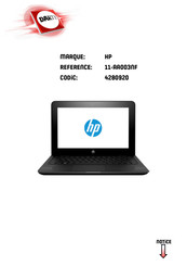 HP Stream x360 11-AA003NF Manuel De L'utilisateur