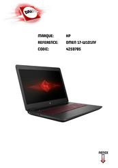 HP OMEN 17-W101NF Manuel De L'utilisateur