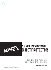 Leatt 4.5 Pro Jacki women Manuel D'utilisation