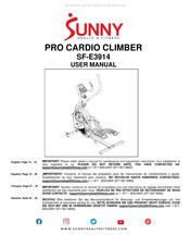 Sunny Health & Fitness PRO CARDIO CLIMBER Mode D'emploi