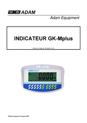 Adam Equipment GK-Mplus Mode D'emploi