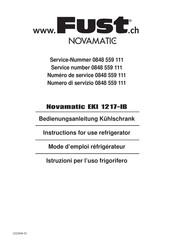 Fust NOVAMATIC EKI 1217-IB Mode D'emploi