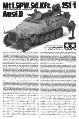 Tamiya Mtl.spw.sd.kfz Ausf.D 251/1 Manuel D'instructions