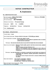 Transalp ST-05-000 Notice Constructeur