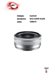 FujiFilm XC15-45mmF3.5-5.6 OIS PZ Manuel D'utilisation