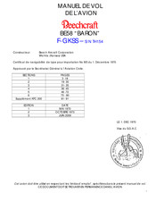 Beechcraft BE58 BARON F-GKSS Manuel De Vol