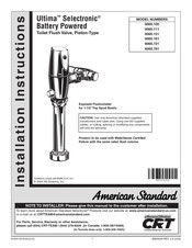 American Standard Ultima Selectronic 6065.100 Instructions D'installation