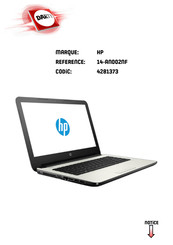 HP 14-AN002NF Manuel De L'utilisateur