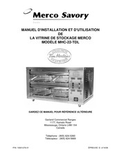 Merco Savory MHC-22-TDL Manuel D'installation Et D'utilisation