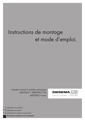 Siegenia AUBI AEROPAC Instructions De Montage Et Mode D'emploi