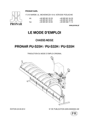 PRONAR PU-S25H Mode D'emploi