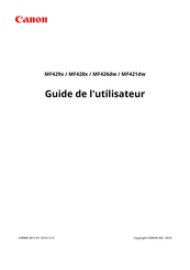 Canon MF429x Guide De L'utilisateur