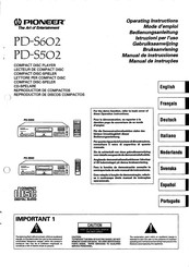 Pioneer PD-S502 Mode D'emploi