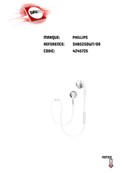 Philips SHB5250WT/00 Mode D'emploi