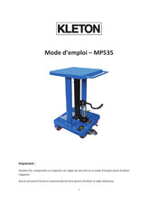 Kleton MP535 Mode D'emploi