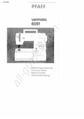 Pfaff Varimatic 6091 Mode D'emploi