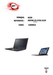 Acer Aspire E 15 E5-553G Manuel D'utilisation