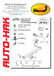 AUTO-HAK JP10A Instructions De Montage