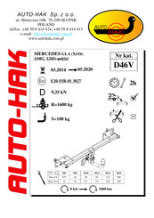 AUTO-HAK D46V Instructions De Montage