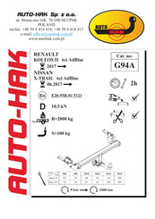 AUTO-HAK G94A Instructions De Montage