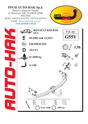 AUTO-HAK G55V Instructions De Montage