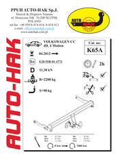 AUTO-HAK K65A Instructions De Montage