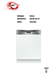 Miele G6730 SCI IN Mode D'emploi