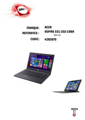 Acer Aspire ES 13 ES1-332-C96A Manuel D'utilisation