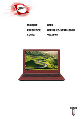 Acer Aspire E15 E5-573T Manuel D'utilisation