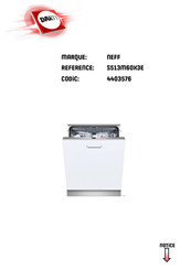 NEFF S513M60X3E Mode D'emploi