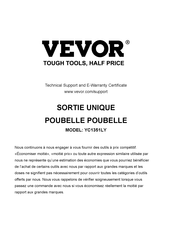 VEVOR YC1301LF Mode D'emploi