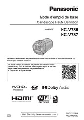 Panasonic HC-V787 Mode D'emploi De Base