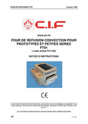 C.I.F F31105 Notice D'instructions