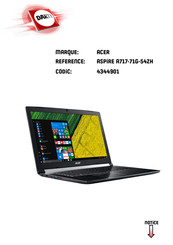 Acer Aspire 7 A717-71G-54ZH Manuel D'utilisation