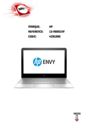 HP ENVY 13-AB001NF Manuel De L'utilisateur